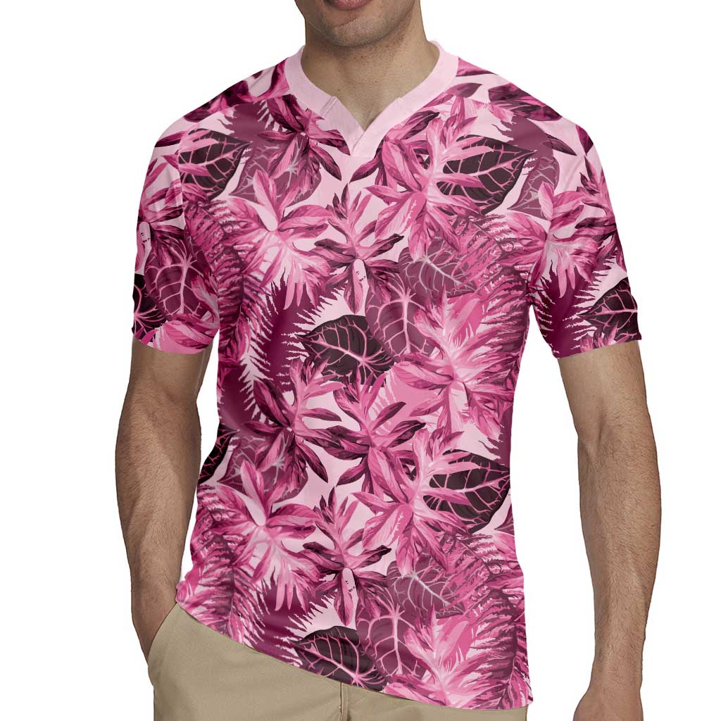 Hawaii Pink Tropical Leaves Rugby Jersey LT01 - Polynesian Pride