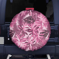 Hawaii Pink Tropical Leaves Spare Tire Cover - Polynesian Pride