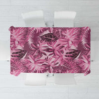 Hawaii Pink Tropical Leaves Tablecloth LT01 Pink - Polynesian Pride