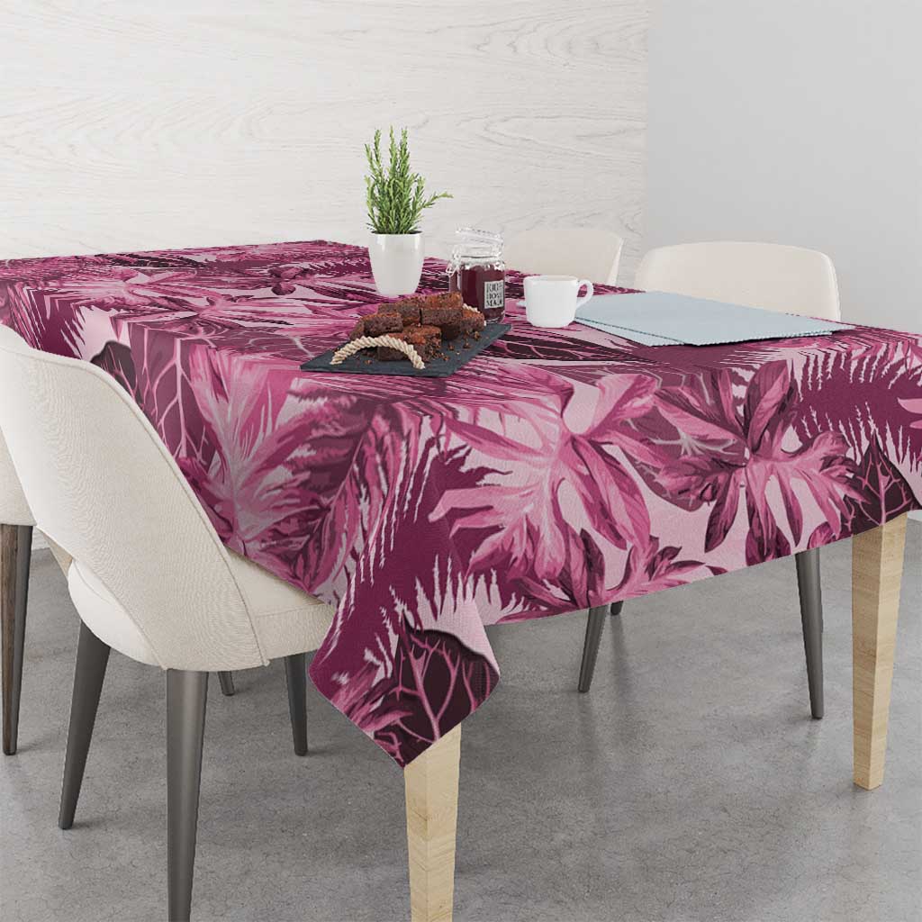 Hawaii Pink Tropical Leaves Tablecloth LT01 - Polynesian Pride
