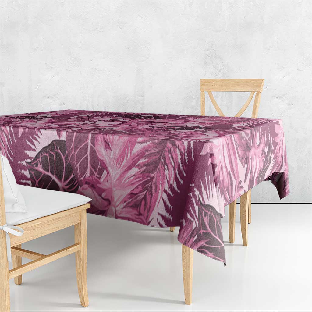 Hawaii Pink Tropical Leaves Tablecloth LT01 - Polynesian Pride