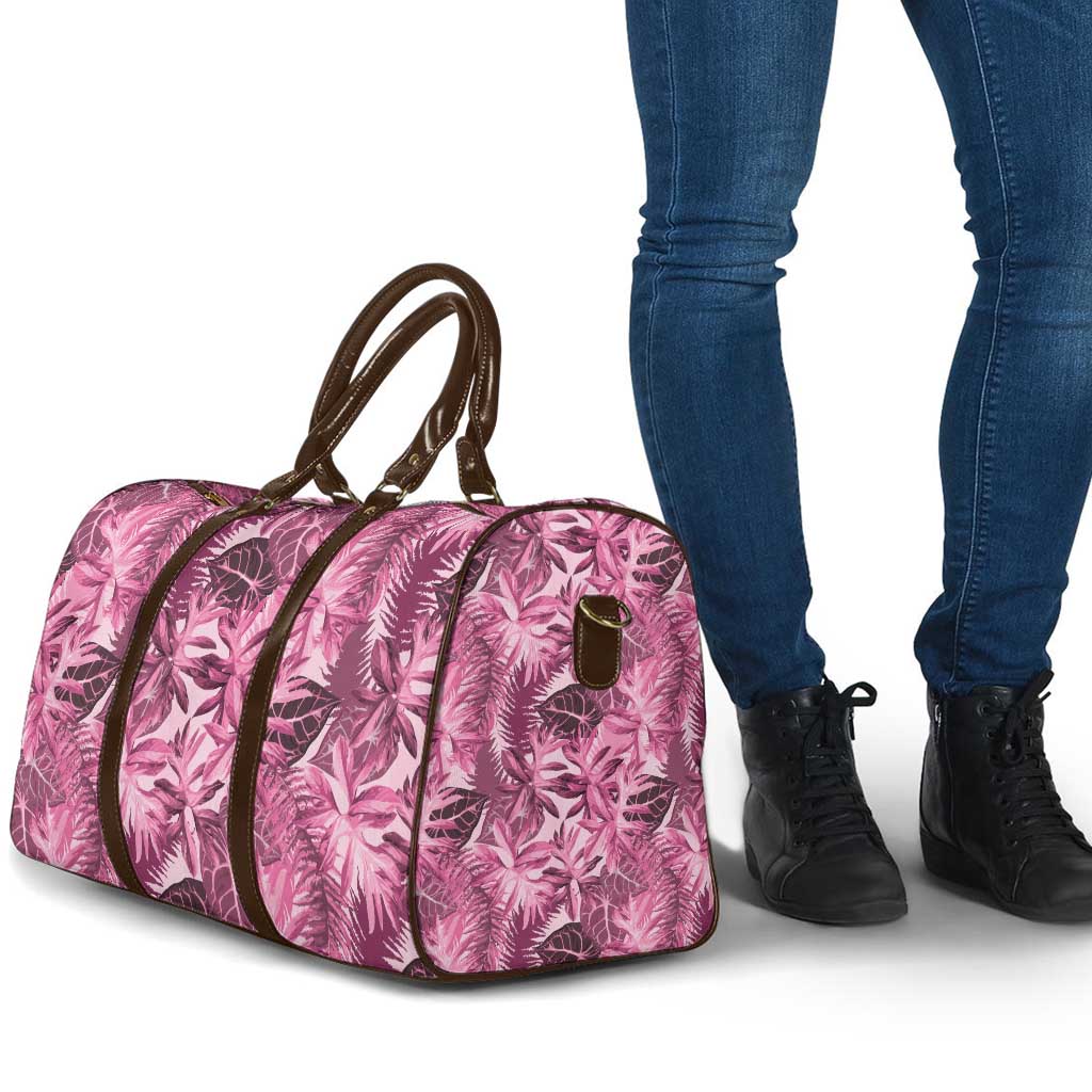 Hawaii Pink Tropical Leaves Travel Bag - Polynesian Pride