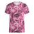Hawaii Pink Tropical Leaves Women V-Neck T-Shirt - Polynesian Pride