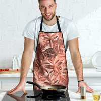 Hawaii Red Brown Tropical Leaves Apron - Polynesian Pride