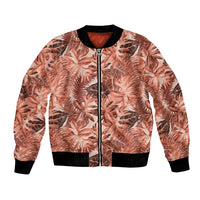 Hawaii Red Brown Tropical Leaves Bomber Jacket - Polynesian Pride