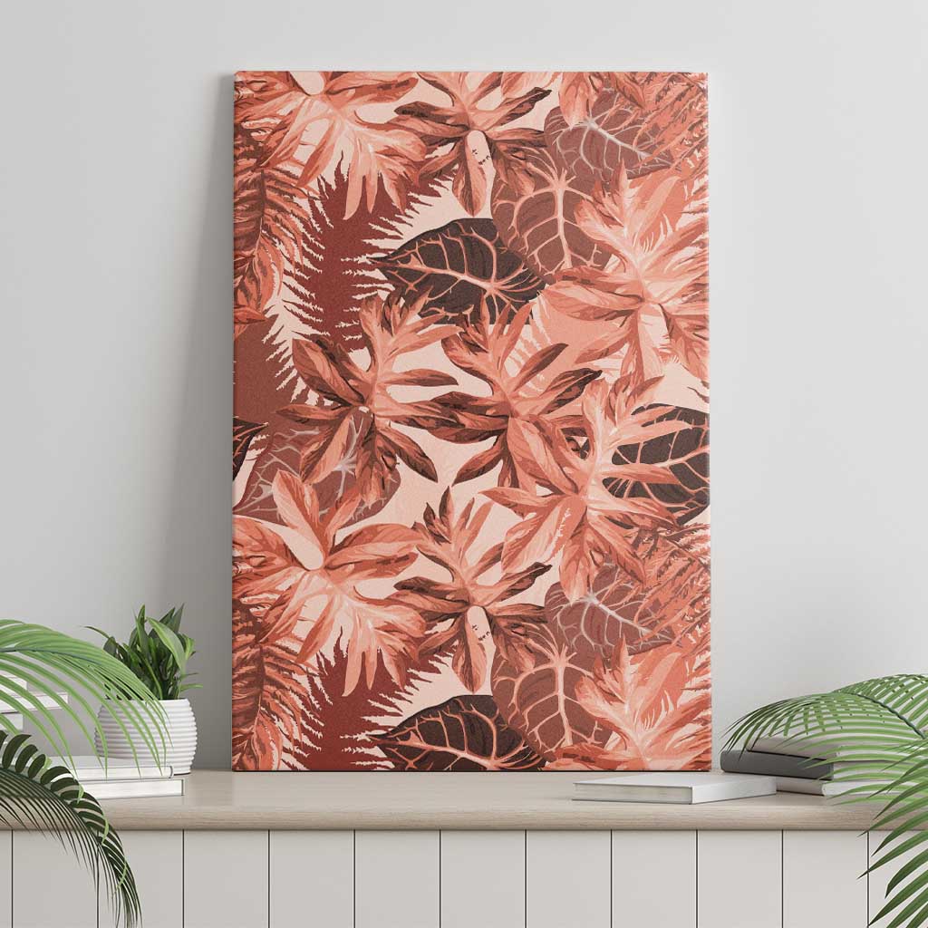 Hawaii Red Brown Tropical Leaves Canvas Wall Art LT01 - Polynesian Pride
