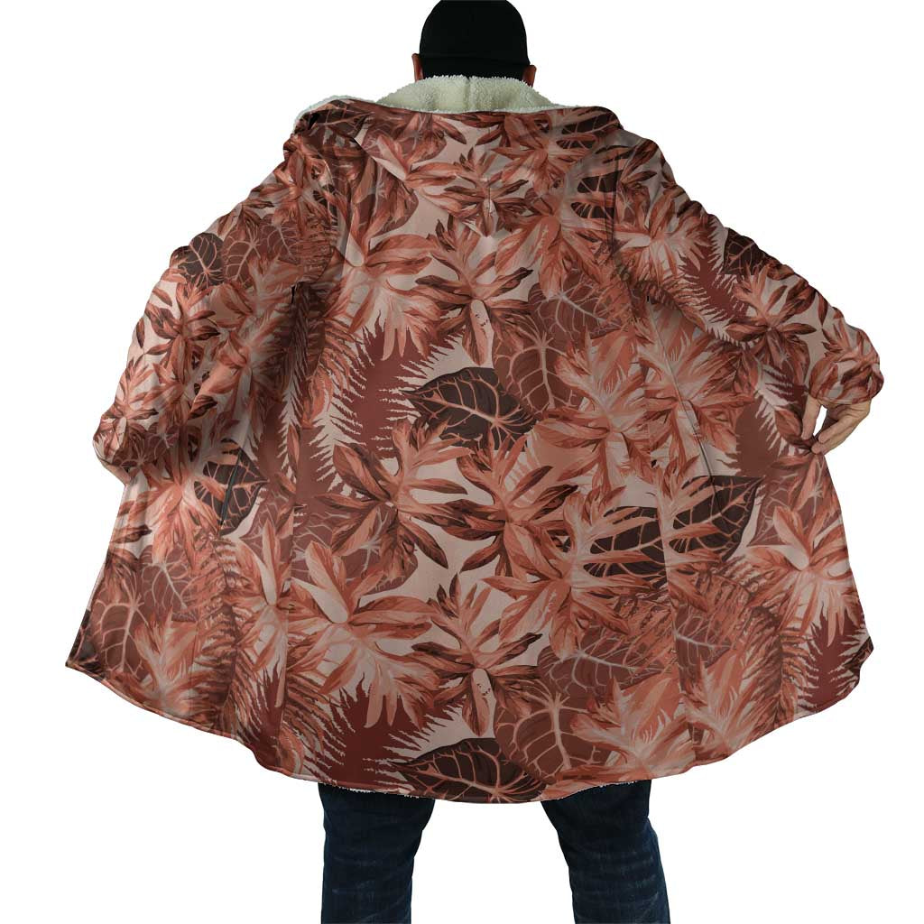 Hawaii Red Brown Tropical Leaves Cloak - Polynesian Pride
