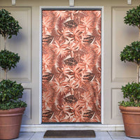Hawaii Red Brown Tropical Leaves Door Cover - Polynesian Pride
