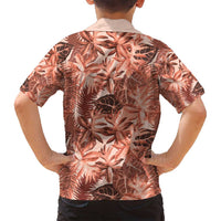 Hawaii Red Brown Tropical Leaves Family Matching Tank Maxi Dress and Hawaiian Shirt - Polynesian Pride