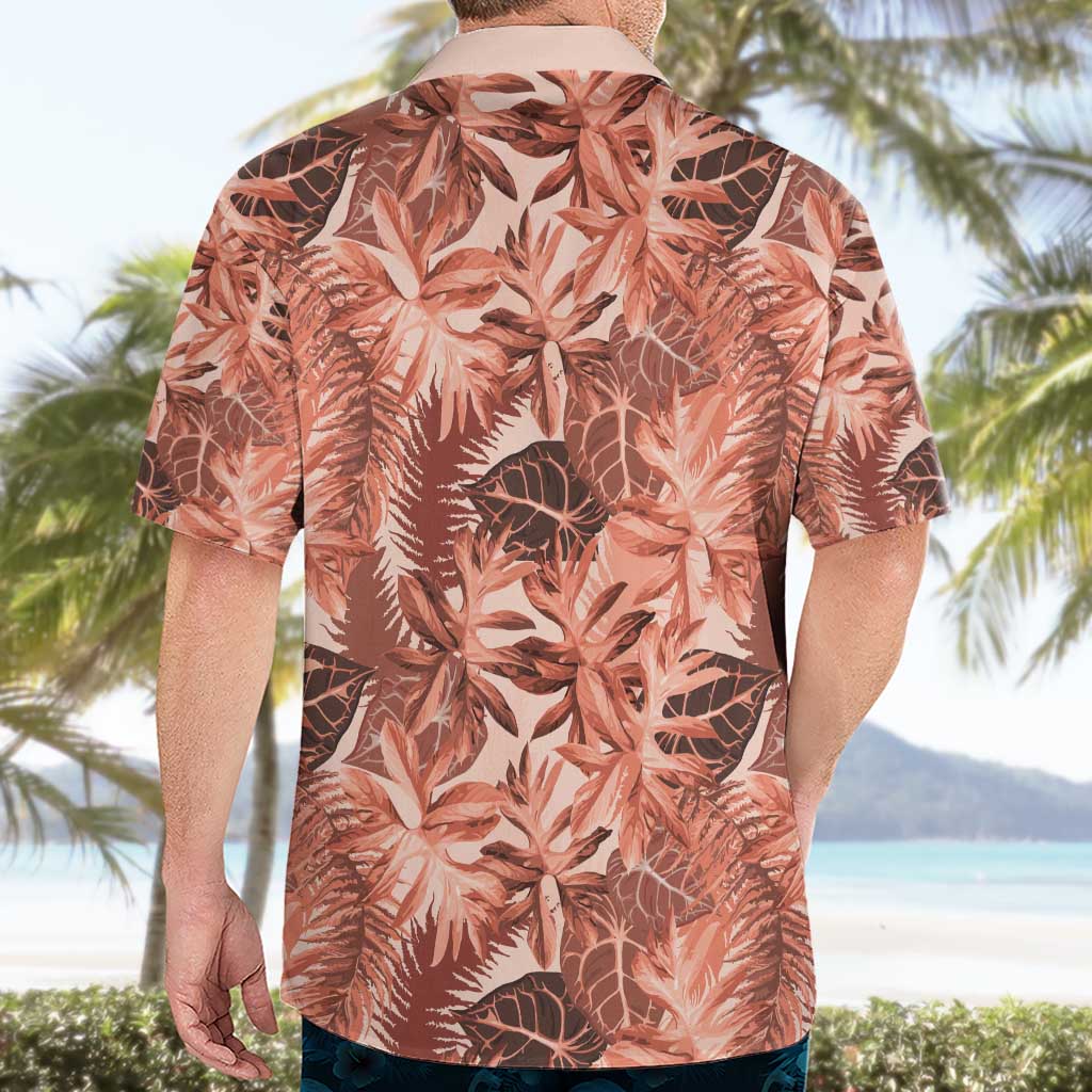 Hawaii Red Brown Tropical Leaves Hawaiian Shirt - Polynesian Pride