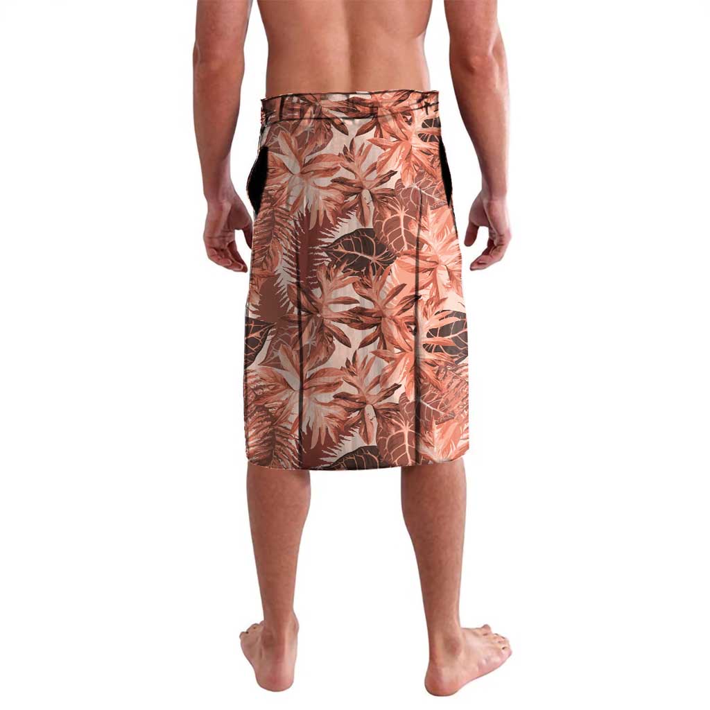 Hawaii Red Brown Tropical Leaves Lavalava - Polynesian Pride