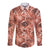Hawaii Red Brown Tropical Leaves Long Sleeve Button Shirt - Polynesian Pride