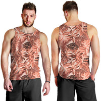 Hawaii Red Brown Tropical Leaves Men Tank Top LT01 - Polynesian Pride