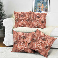 Hawaii Red Brown Tropical Leaves Pillow Cover - Polynesian Pride