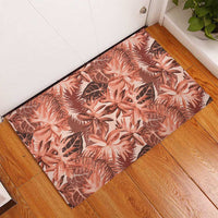 Hawaii Red Brown Tropical Leaves Rubber Doormat LT01 - Polynesian Pride