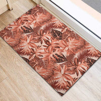 Hawaii Red Brown Tropical Leaves Rubber Doormat LT01 - Polynesian Pride
