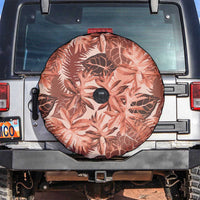 Hawaii Red Brown Tropical Leaves Spare Tire Cover - Polynesian Pride