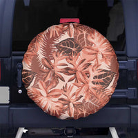 Hawaii Red Brown Tropical Leaves Spare Tire Cover - Polynesian Pride