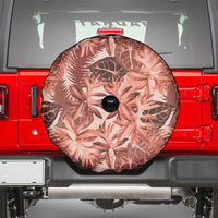 Hawaii Red Brown Tropical Leaves Spare Tire Cover - Polynesian Pride