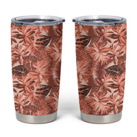 Hawaii Red Brown Tropical Leaves Tumbler Cup - Polynesian Pride