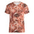 Hawaii Red Brown Tropical Leaves Women V-Neck T-Shirt - Polynesian Pride