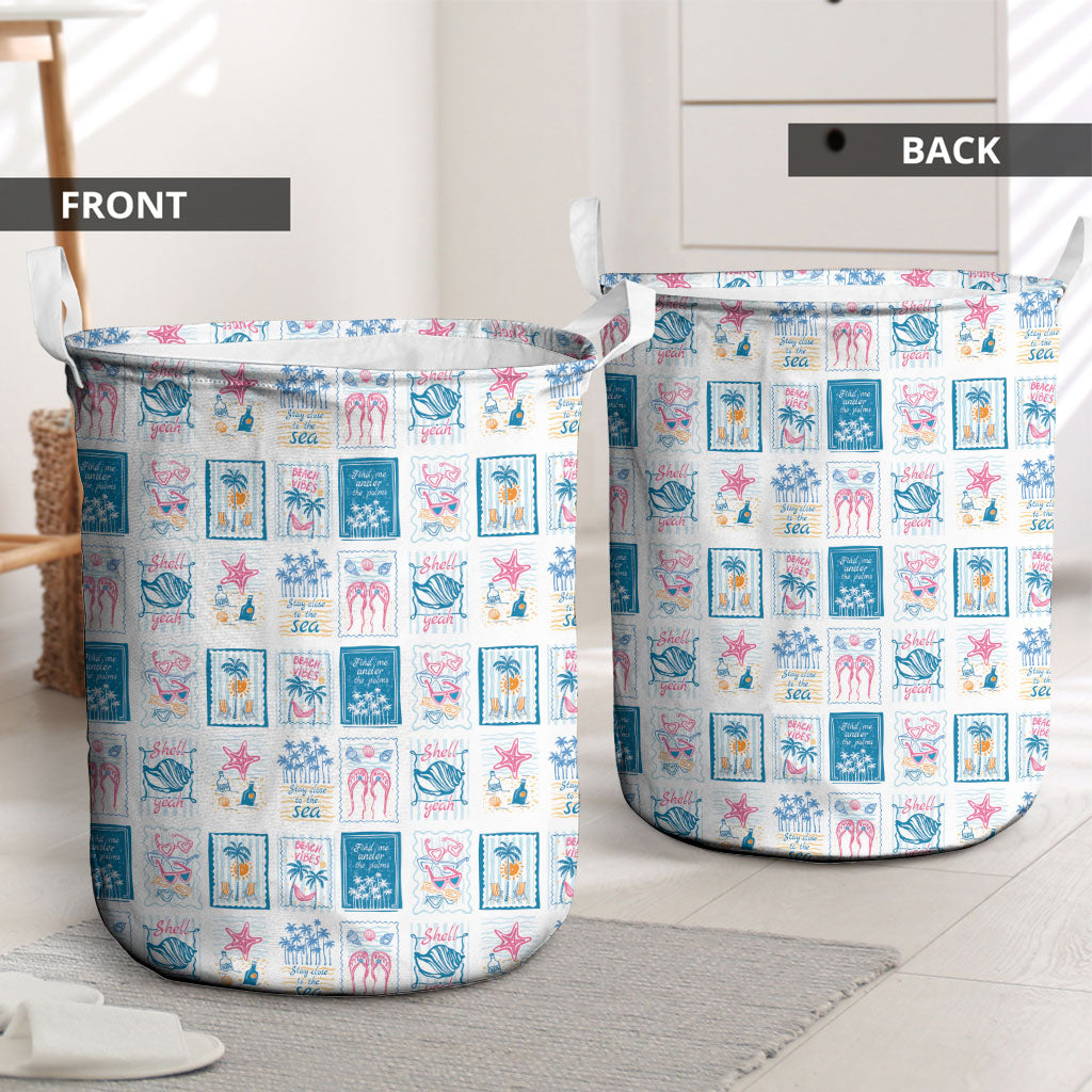 Hawaii Coastal Summer Postcard Laundry Basket LT01 - Polynesian Pride