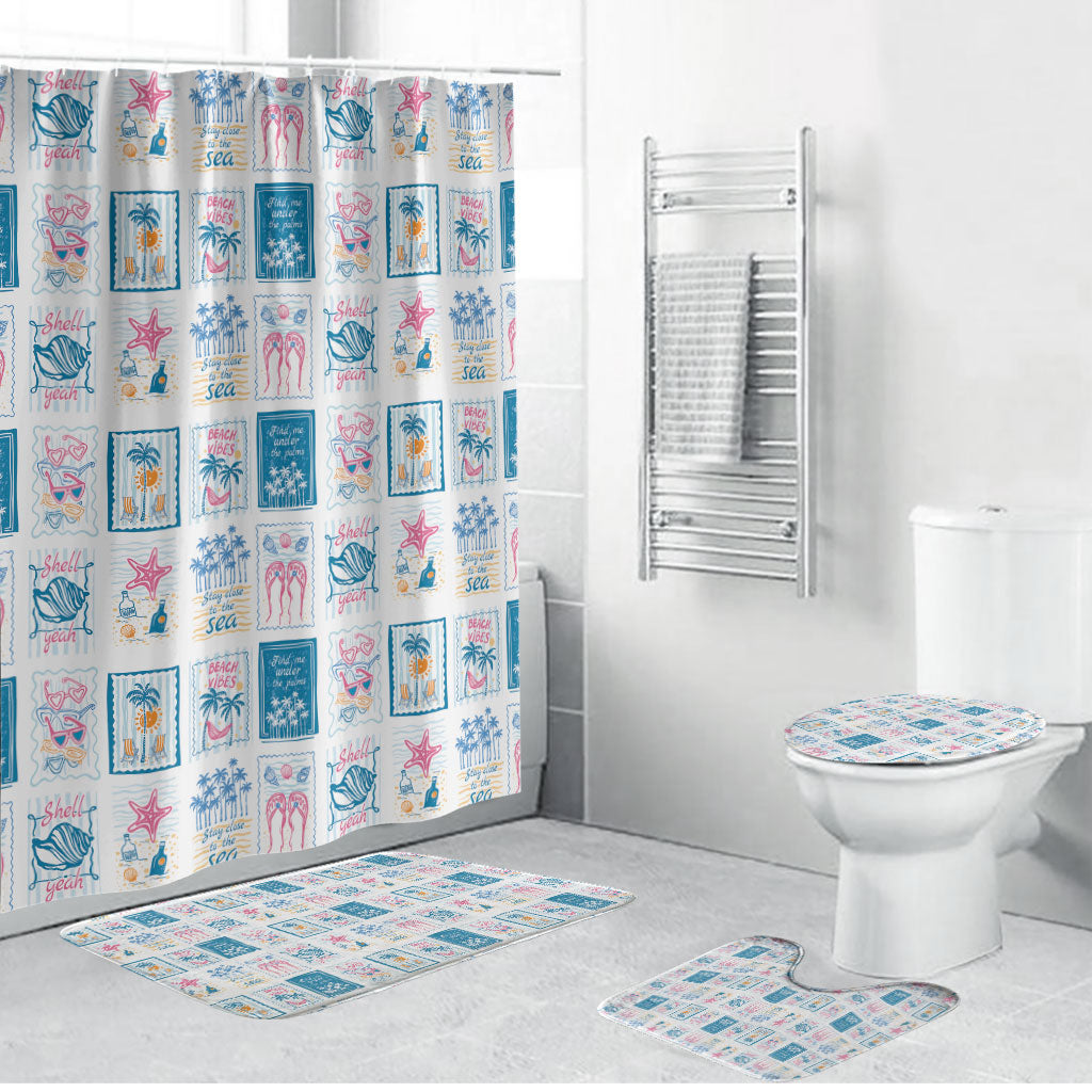 Hawaii Coastal Summer Postcard Bathroom Set