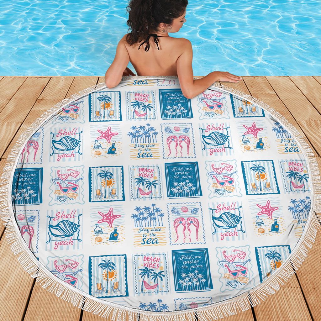 Hawaii Coastal Summer Postcard Beach Blanket