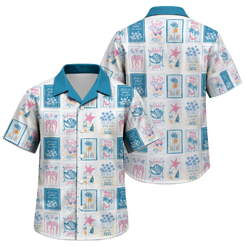 Hawaii Coastal Summer Postcard Family Matching Summer Maxi Dress and Hawaiian Shirt