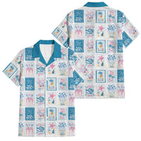 Hawaii Coastal Summer Postcard Family Matching Tank Maxi Dress and Hawaiian Shirt