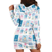 Hawaii Coastal Summer Postcard Hoodie Dress