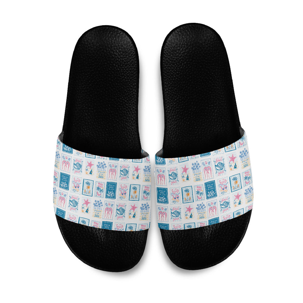 Hawaii Coastal Summer Postcard Slide Sandals LT01 Multicolor - Polynesian Pride