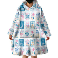 Hawaii Coastal Summer Postcard Wearable Blanket Hoodie