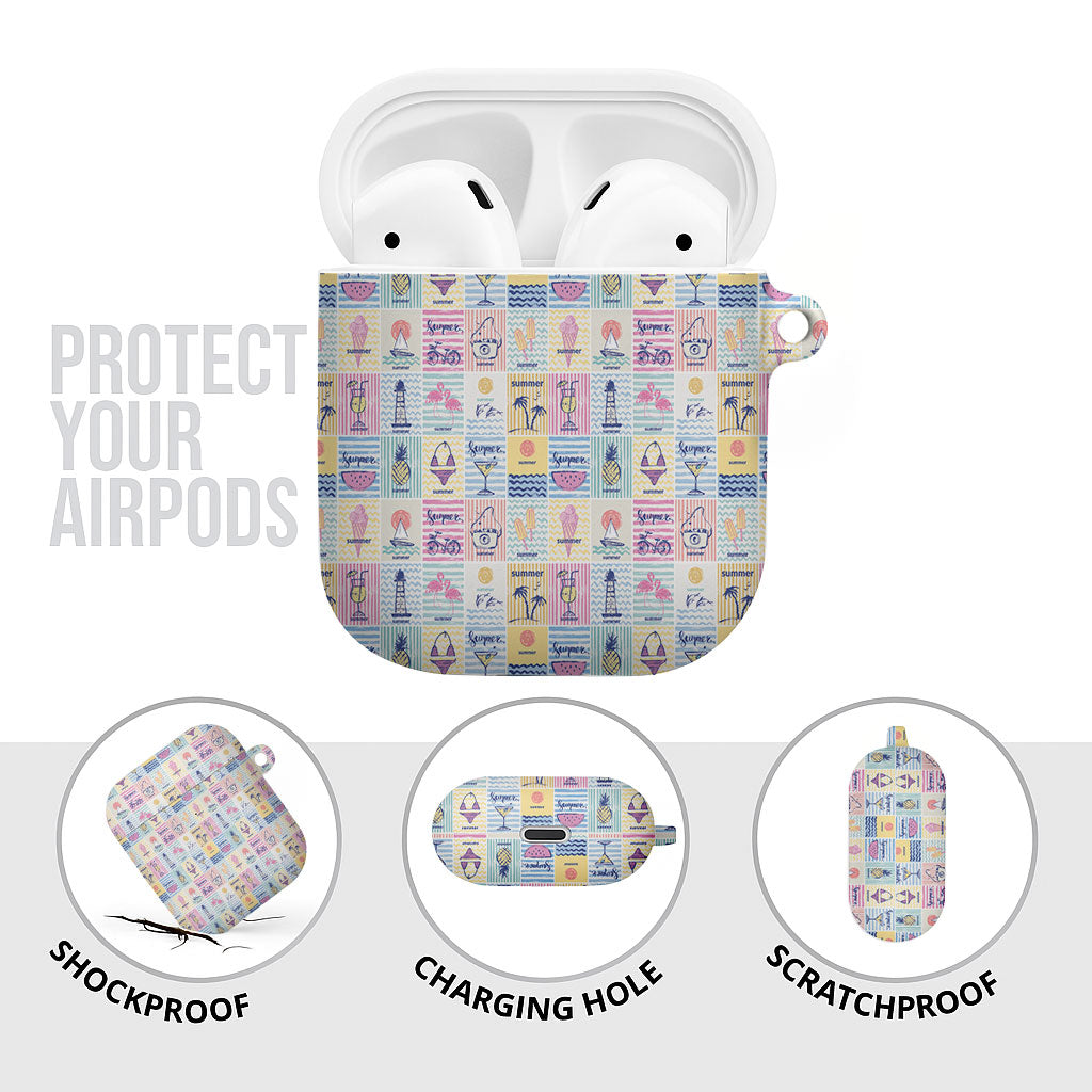 Aloha Summer Posters Grunge Textures AirPods Case LT01 - Polynesian Pride
