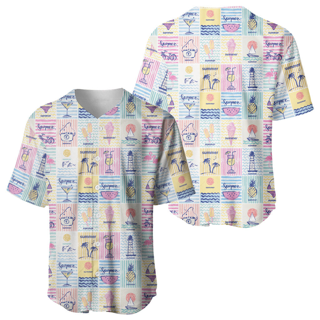 Aloha Summer Posters Grunge Textures Baseball Jersey