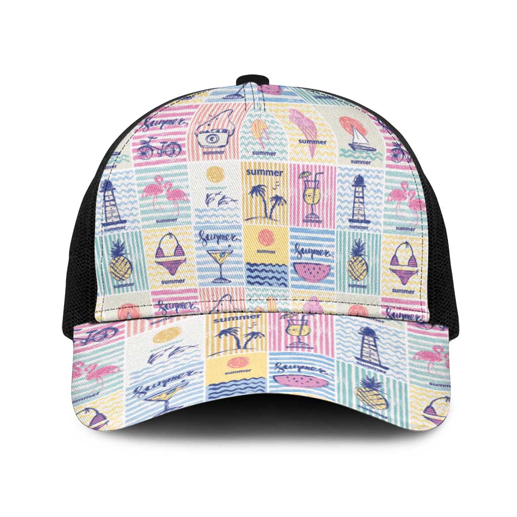 Aloha Summer Posters Grunge Textures Baseball Net Cap LT01 One Size Black Multicolor - Polynesian Pride