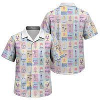 Aloha Summer Posters Grunge Textures Family Matching Off The Shoulder Long Sleeve Dress and Hawaiian Shirt