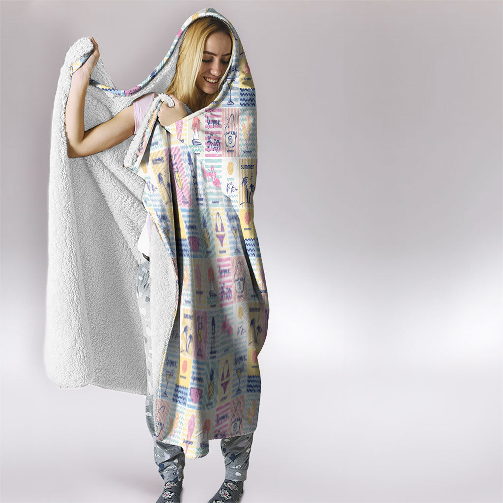 Aloha Summer Posters Grunge Textures Hooded Blanket