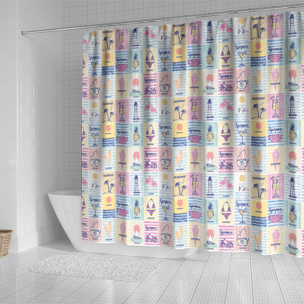 Aloha Summer Posters Grunge Textures Shower Curtain