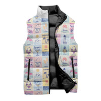 Aloha Summer Posters Grunge Textures Sleeveless Puffer Jacket