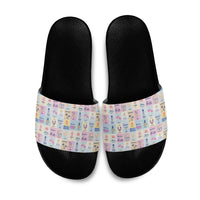Aloha Summer Posters Grunge Textures Slide Sandals LT01 Multicolor - Polynesian Pride