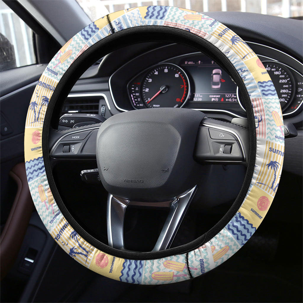Aloha Summer Posters Grunge Textures Steering Wheel Cover