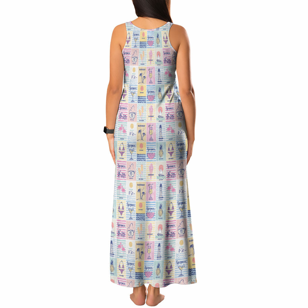 Aloha Summer Posters Grunge Textures Tank Maxi Dress
