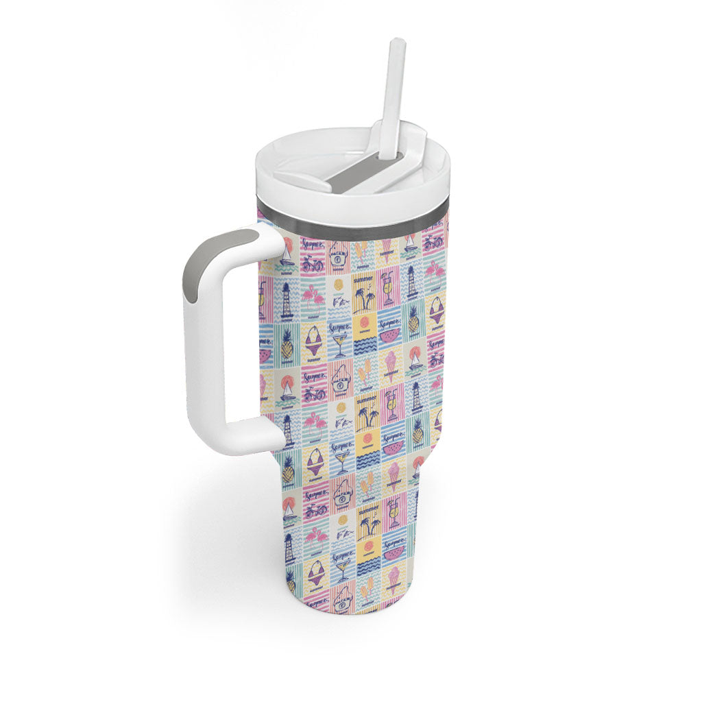 Aloha Summer Posters Grunge Textures Tumbler With Handle