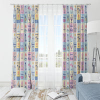 Aloha Summer Posters Grunge Textures Window Curtain