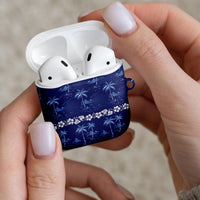 Blue Hawaii Palm Tree Hibiscus AirPods Case Fantasy Summer Vibe