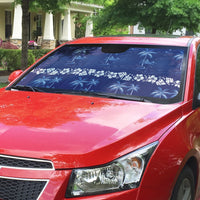 Blue Hawaii Palm Tree Hibiscus Auto Sun Shade Fantasy Summer Vibe
