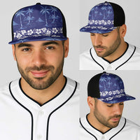 Blue Hawaii Palm Tree Hibiscus Baseball Net Cap Fantasy Summer Vibe