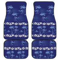 Blue Hawaii Palm Tree Hibiscus Car Mats Fantasy Summer Vibe