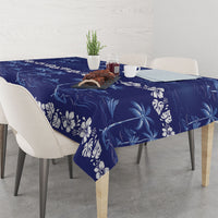 Blue Hawaii Palm Tree Hibiscus Tablecloth Fantasy Summer Vibe